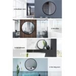 Embellir 2 Wall Mirror Makeup 70cm Home Decor Framed Mirrors Bathroom Round Black - Image 6