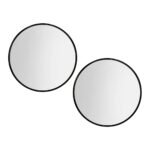 Embellir 2 Wall Mirror Makeup 80cm Home Decor Framed Mirrors Bathroom Round Black
