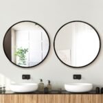 Embellir 2 Wall Mirror Makeup 80cm Home Decor Framed Mirrors Bathroom Round Black - Image 7