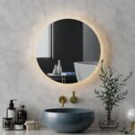Embellir Bluetooth LED Wall Mirror With Light 50CM Bathroom Decor Round Mirrors - Image 4