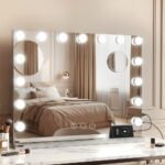 Embellir Makeup Mirror 58x46cm Hollywood Vanity with LED Light Tabletop Wall - Image 7