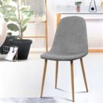 Artiss Dining Chairs Set of 4 Linen Curved Slope Grey - Image 7
