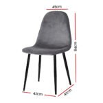 Artiss Dining Chairs Set of 4 Velvet Curved Slope Grey - Image 2