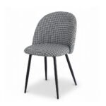 Artiss Dining Chairs Set of 2 Linen Solid Curved Houndstooth