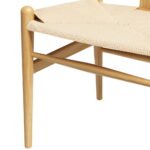Artiss Dining Chair Wooden Rattan Seat Wishbone Back - Image 3