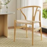 Artiss Dining Chair Wooden Rattan Seat Wishbone Back - Image 7