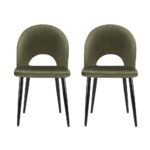 Artiss Dining Chairs Set of 2 Velvet Hollow Green - Image 3