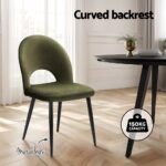 Artiss Dining Chairs Set of 2 Velvet Hollow Green - Image 4