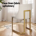 Artiss Dining Chairs Set of 2 Linen Fabric Frame Beige - Image 5