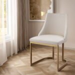 Artiss Dining Chairs Set of 2 Linen Fabric Frame Beige - Image 7
