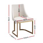 Artiss Dining Chairs Set of 4 Linen Fabric Frame Beige - Image 2