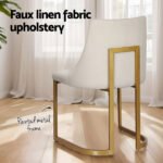 Artiss Dining Chairs Set of 4 Linen Fabric Frame Beige - Image 5
