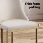 Artiss Dining Chairs Set of 4 Linen Fabric Frame Beige - Image 6