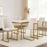 Artiss Dining Chairs Set of 4 Linen Fabric Frame Beige - Image 7