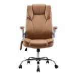 Artiss 8 Point Massage Office Chair PU Leather Brown - Image 4