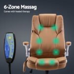 Artiss 8 Point Massage Office Chair PU Leather Brown - Image 5