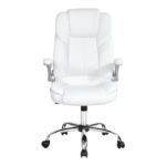 Artiss 8 Point Massage Office Chair PU Leather White - Image 4