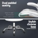 Artiss 8 Point Massage Office Chair PU Leather White - Image 7