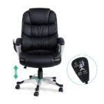 Artiss 8 Point Massage Office Chair Heated Seat PU Black - Image 3