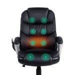 Artiss 8 Point Massage Office Chair Heated Seat PU Black - Image 5