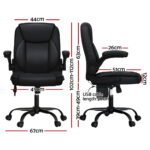 Artiss 2 Point Massage Office Chair Leather Mid Back Black - Image 2
