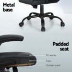 Artiss 2 Point Massage Office Chair Leather Mid Back Grey - Image 6