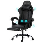 Artiss 2 Point Massage Gaming Office Chair Footrest Black - Image 7