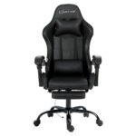 Artiss 2 Point Massage Gaming Office Chair Footrest Black - Image 3
