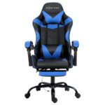Artiss 2 Point Massage Gaming Office Chair Footrest Blue - Image 3
