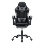 Artiss 2 Point Massage Gaming Office Chair Footrest Grey - Image 3