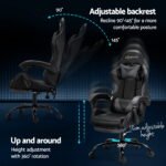 Artiss 2 Point Massage Gaming Office Chair Footrest Grey - Image 5