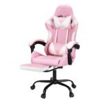 Artiss 2 Point Massage Gaming Office Chair Footrest Pink - Image 7