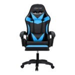 Artiss 6 Point Massage Gaming Office Chair 7 LED Footrest Cyan Blue - Image 3