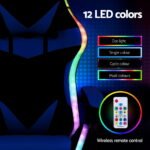 Artiss Gaming Office Chair 12 RGB LED Massage Computer Work Seat Footrest Blue - Image 6