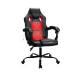 Artiss 2 Point Massage Gaming Office Chair PU Leather Red - Image 7
