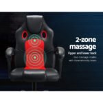 Artiss 2 Point Massage Gaming Office Chair PU Leather Red - Image 4