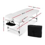 Zenses Massage Table 55cm Portable 2 Fold Aluminium Beauty Bed Black - Image 2