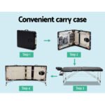 Zenses Massage Table 55cm Portable 2 Fold Aluminium Beauty Bed Black - Image 6