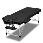 Zenses Massage Table 55cm Portable 2 Fold Aluminium Beauty Bed Black - Image 7