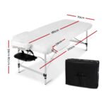 Zenses Massage Table 70cm Portable 2 Fold Aluminium Beauty Bed Black - Image 2