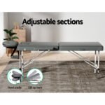 Zenses Massage Table 55cm Portable 2 Fold Aluminium Beauty Bed Grey - Image 6