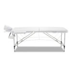 Zenses Massage Table 75cm Portable 2 Fold Aluminium Beauty Bed White - Image 3