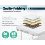Zenses Massage Table 75cm Portable 2 Fold Aluminium Beauty Bed White - Image 4