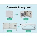 Zenses Massage Table 75cm Portable 2 Fold Aluminium Beauty Bed White - Image 6