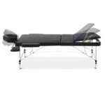 Zenses Massage Table 60cm Portable 3 Fold Aluminium Beauty Bed Black - Image 3