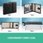 Zenses Massage Table 60cm Portable 3 Fold Aluminium Beauty Bed Black - Image 6