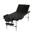 Zenses Massage Table 65cm Portable 3 Fold Aluminium Beauty Bed Black - Image 7