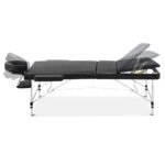 Zenses Massage Table 70cm Portable 3 Fold Aluminium Beauty Bed Black - Image 3
