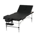Zenses Massage Table 85cm Portable 3 Fold Aluminium Beauty Bed Black - Image 7