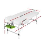 Zenses Massage Table 75cm Portable 3 Fold Aluminium Beauty Bed Green - Image 2